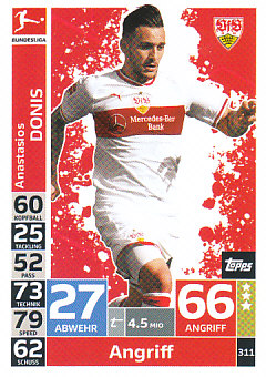 Anastasios Donis VfB Stuttgart 2018/19 Topps MA Bundesliga #311